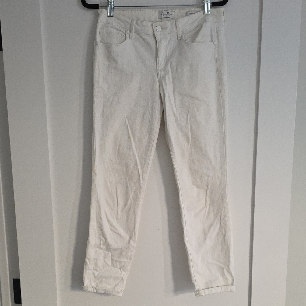 Jessica Simpson White Ankle Cropped Jeans
